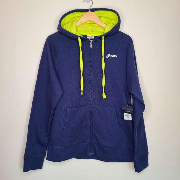 ASICS Hoodie blue and neon green - Picture 1 of 6